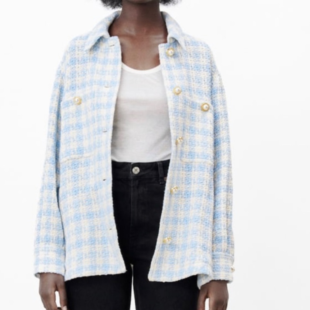 Zara tweed oversized blazer jacket. Like new condition. Size XS